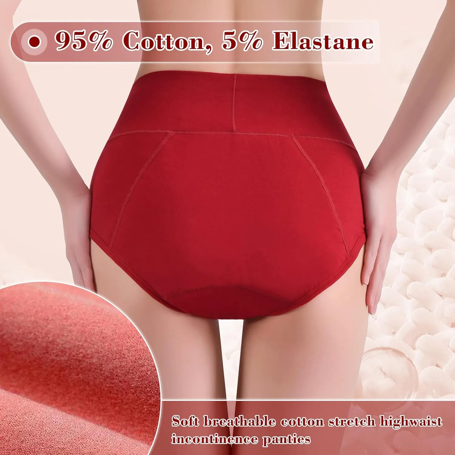Women's Incontinence Briefs Washable XXL Urinary Protective Underwear Womens Leakproof Panties Postpartum Bladder Leak Proof Underwear(3color, 2XL)