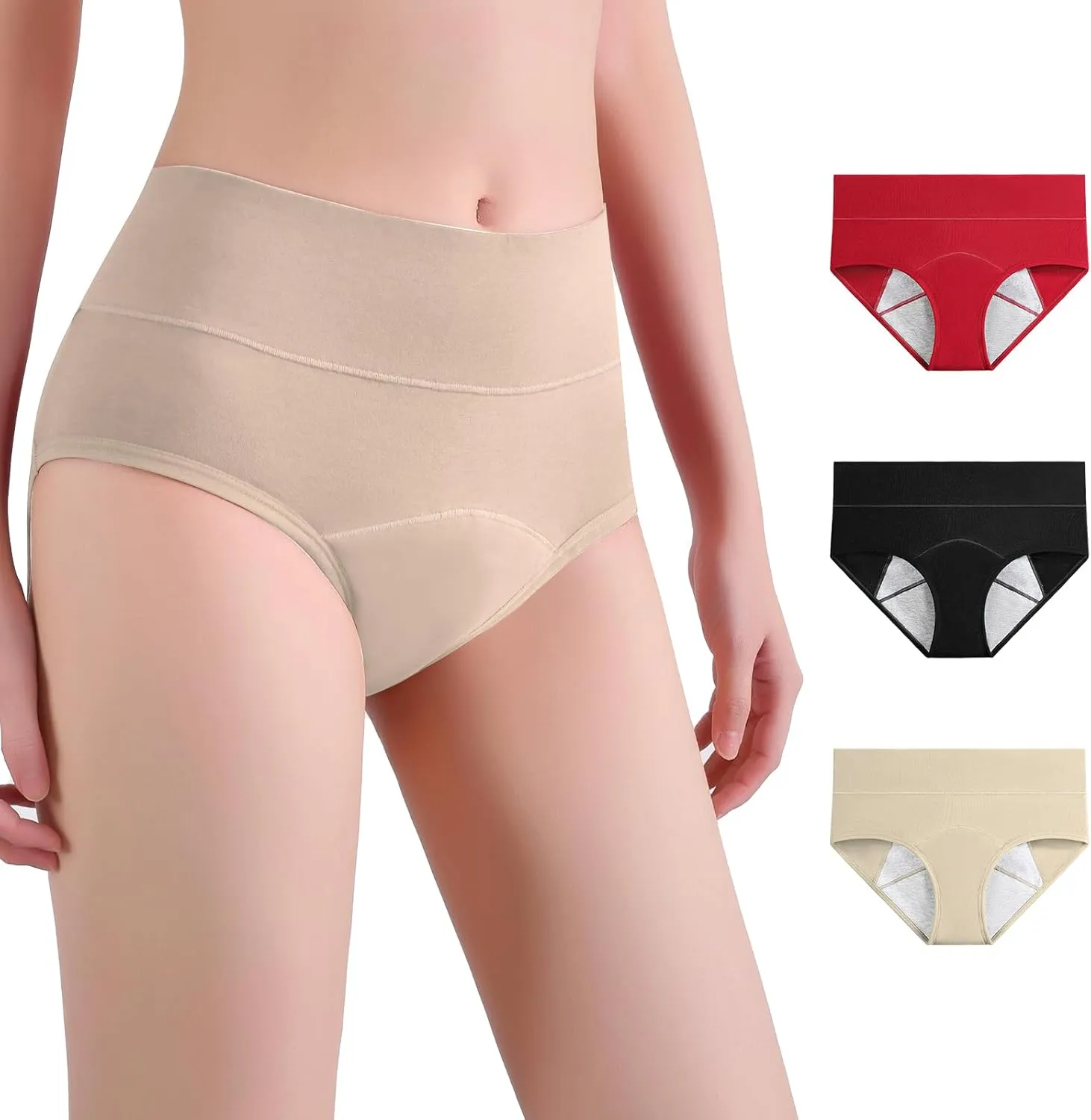 Women's Incontinence Briefs Washable XXL Urinary Protective Underwear Womens Leakproof Panties Postpartum Bladder Leak Proof Underwear(3color, 2XL)