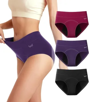Women's Period Underwear Heavy Flow, High Absorbency Cotton Panties LeakProof Postpartum Menstrual Briefs Women Teens