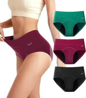 Women's Period Underwear Heavy Flow, High Absorbency Cotton Panties LeakProof Postpartum Menstrual Briefs Women Teens