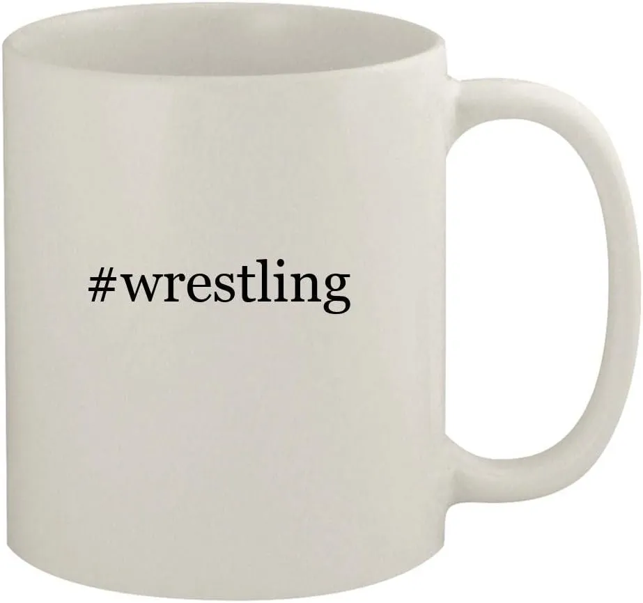 #wrestling - 11oz Ceramic White Coffee Mug, White