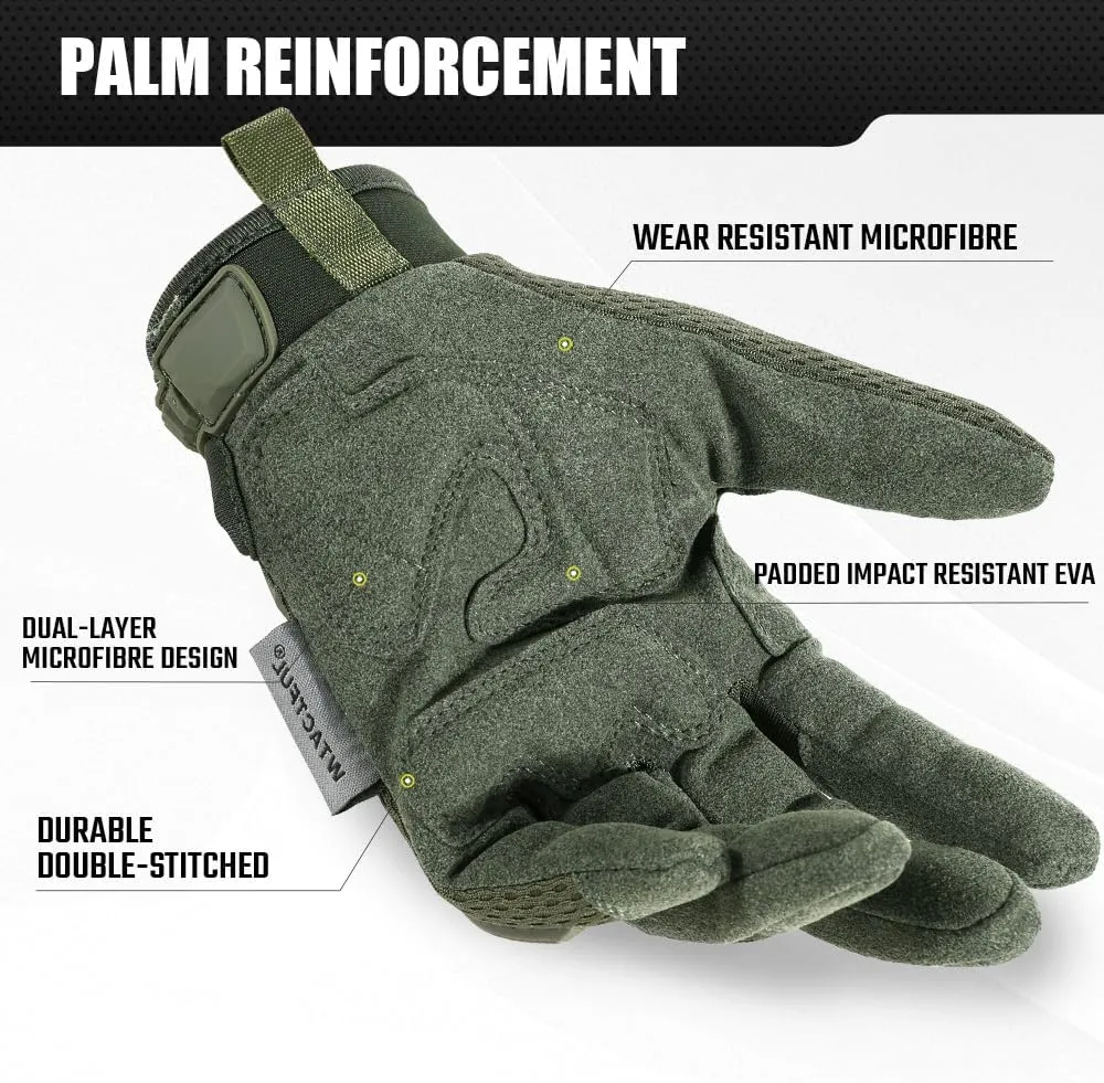 WTACTFUL Rubber Guard Tactical Gloves for Men, Breathable Comfort, Touchscreen Capable & Perfect for Outdoor Activities!
