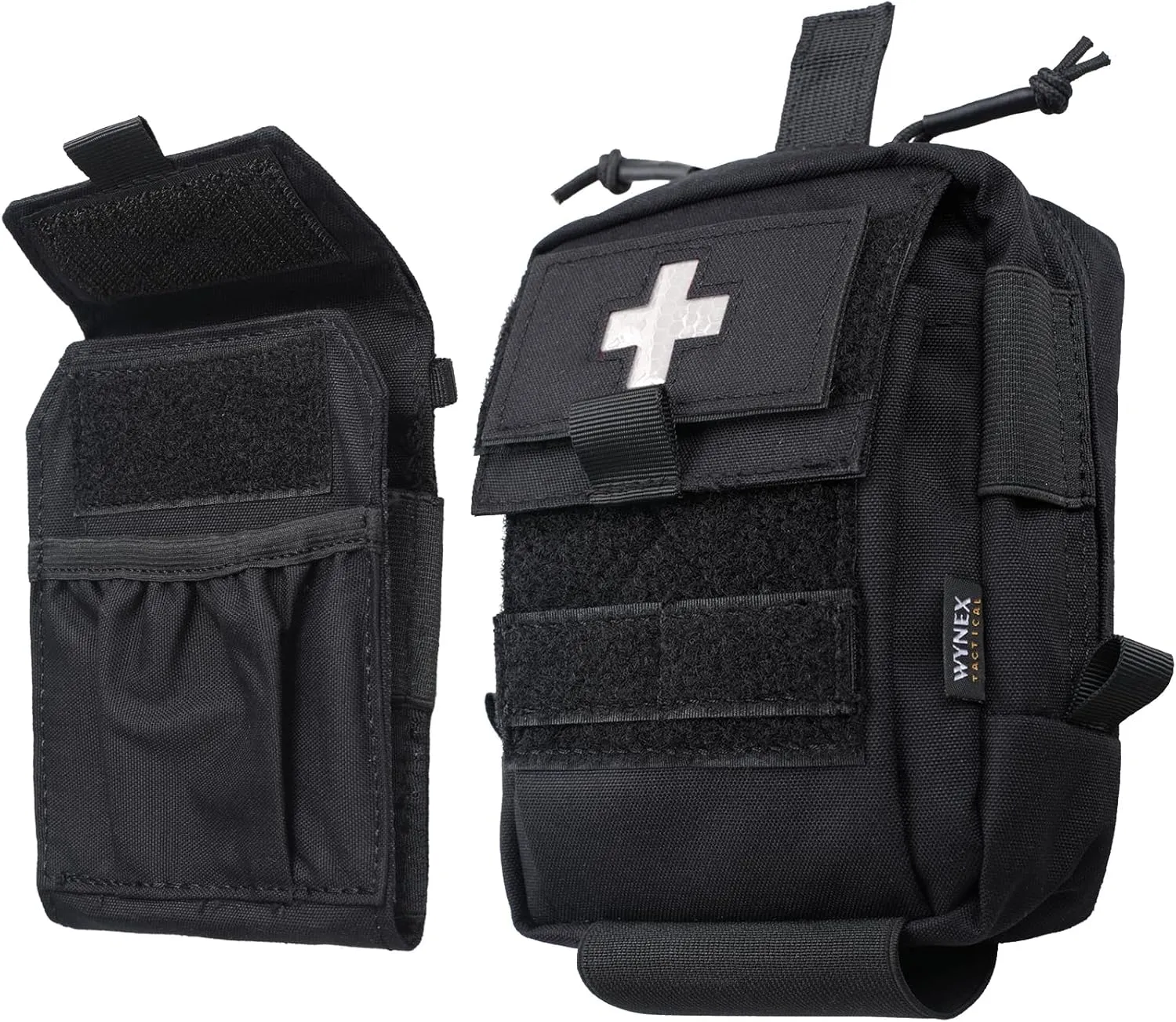WYNEX IFAK Molle First Aid Pouch，Tactical Medical Pouches Trauma kit Med Belt Bag Small Portable Utility Emergency Survival Kit Include Cross Patch