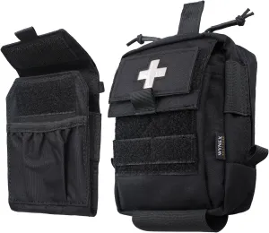 WYNEX IFAK Molle First Aid Pouch，Tactical Medical Pouches Trauma kit Med Belt Bag Small Portable Utility Emergency Survival Kit Include Cross Patch
