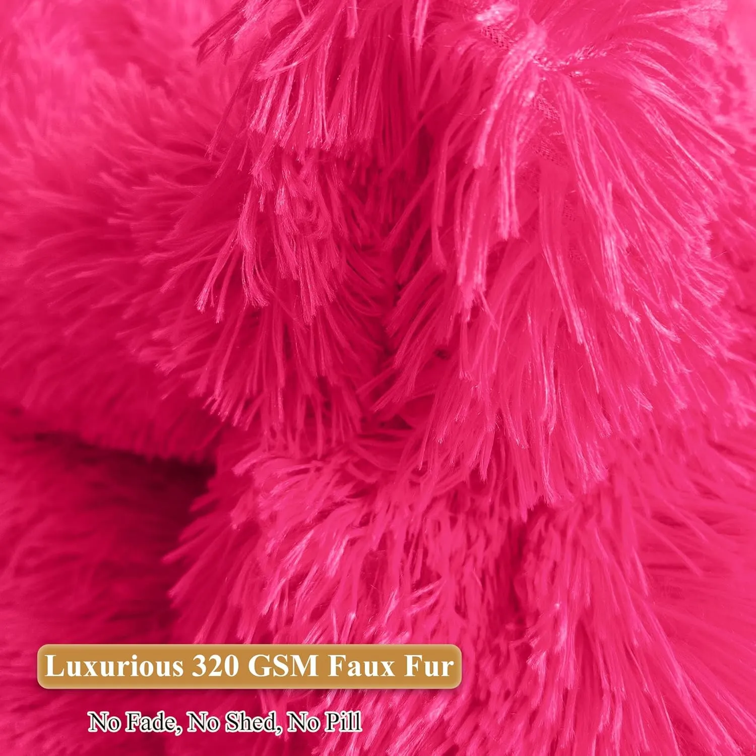 XeGe Kids Fluffy Faux Fur Bean Bag Chair Cover (No Filler), Soft Furry Stuffed Animal Storage Bean Bag Cover Home Decoration, Shaggy Fuzzy Beanbag for Kids Teens Girls Children, Anti-Slip, Hot Pink