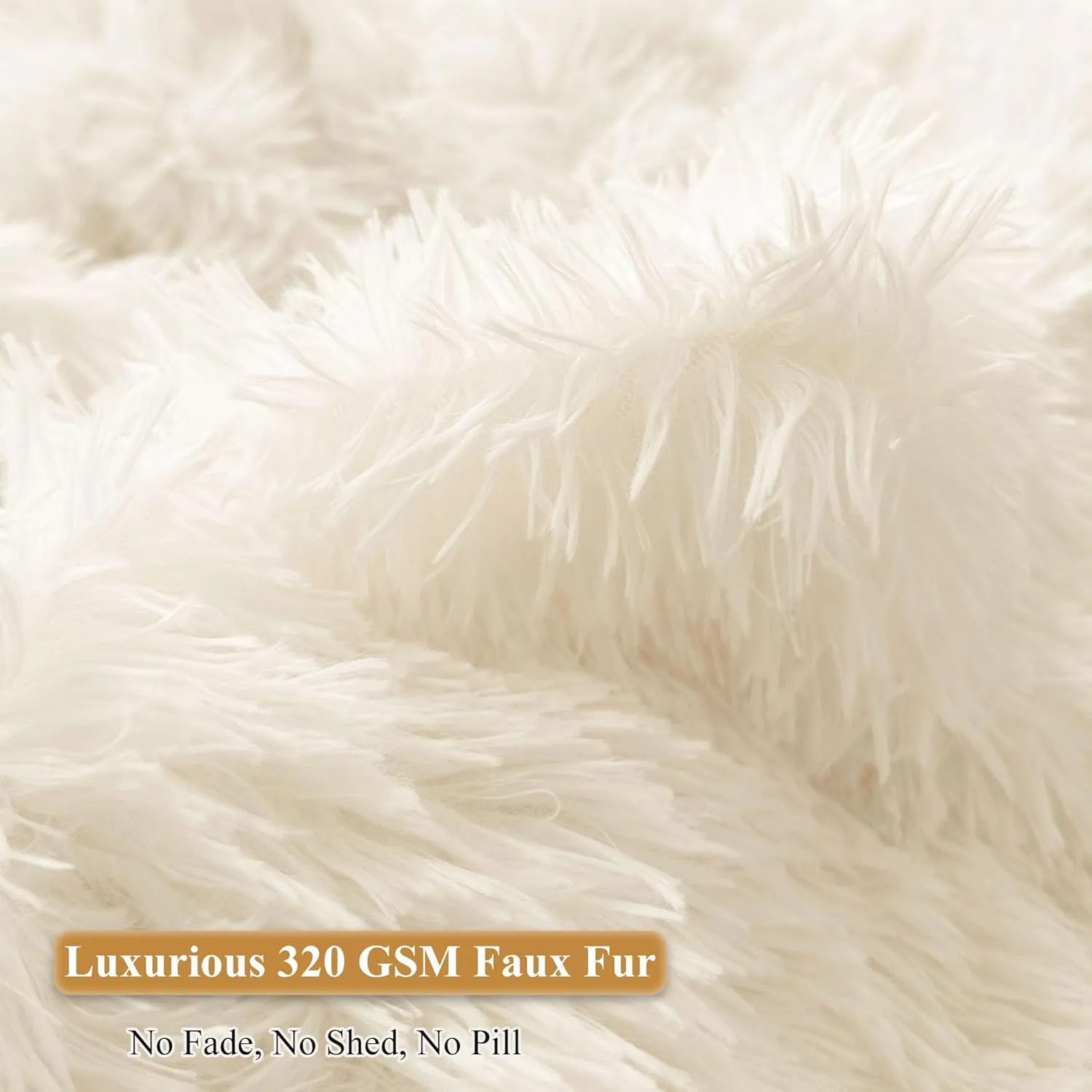 XeGe Kids Fluffy Faux Fur Bean Bag Chair Cover (No Filler), Soft Furry Stuffed Animal Storage Ivory Bean Bag Cover Home Decoration, Shaggy Fuzzy Beanbag for Kids Teens Girls Adults, Anti-Slip, Beige
