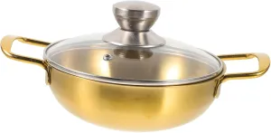 YARNOW Mini Hot Pot Black Serving Pasta Pans Stock Pot Wok Boiling Sink Strainer Small Stockpot for Cooking