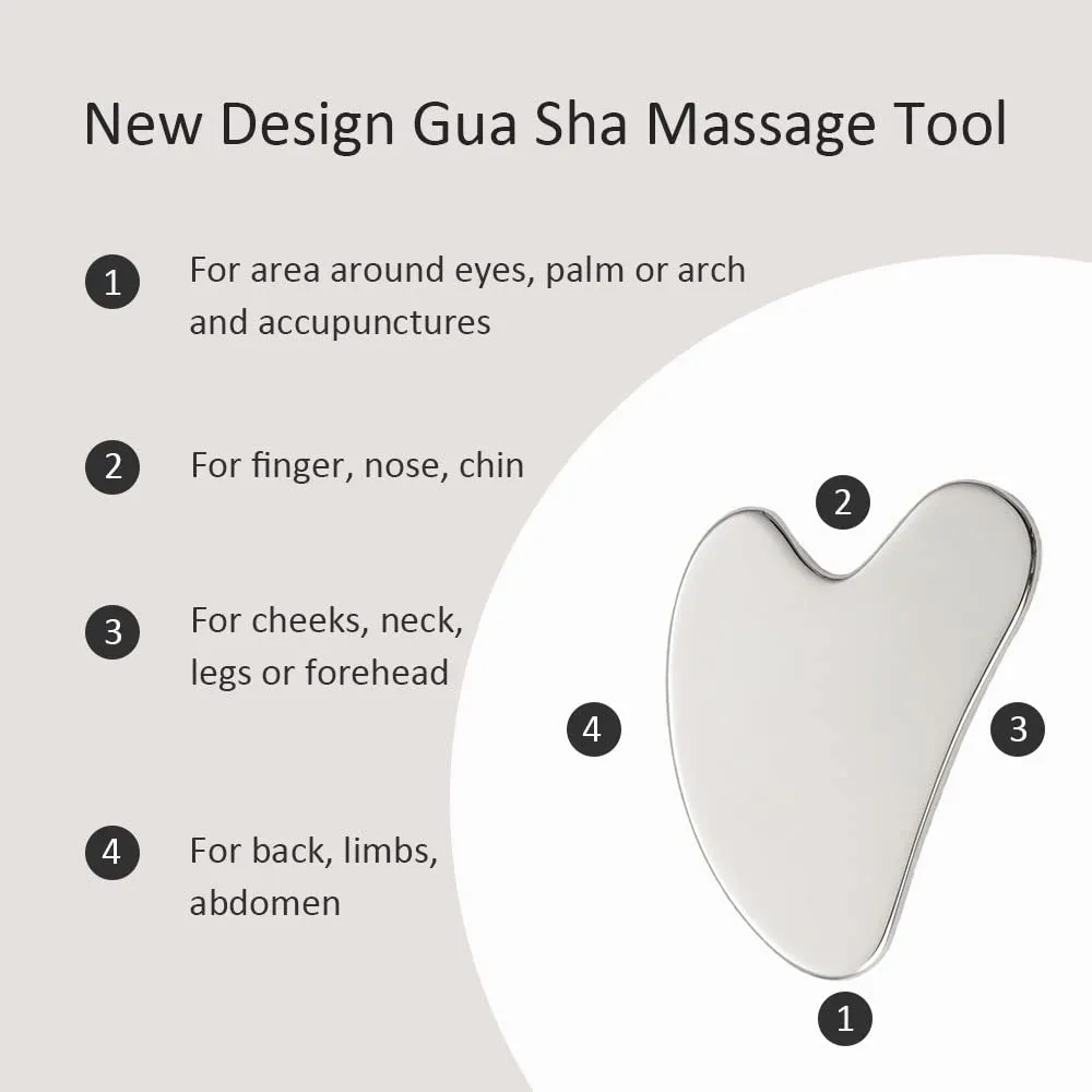Yeamon Gua Sha Facial Tools and Face Roller Set, Facial Massage Tool for Women’s Skincare Routine,Cooling Stainless Steel Face Sculpting Eyes Roller Guasha for Daily Use or Self-Care Gift for Women