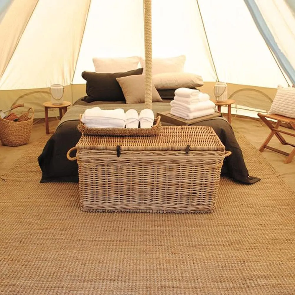 Yurt Bell Tent Large Camping Tent 5-8 Persons Outdoor Indian Bell Tent Family Tents for Family Self-Driving Travel Hiking Made from Breathable Cotton Canva