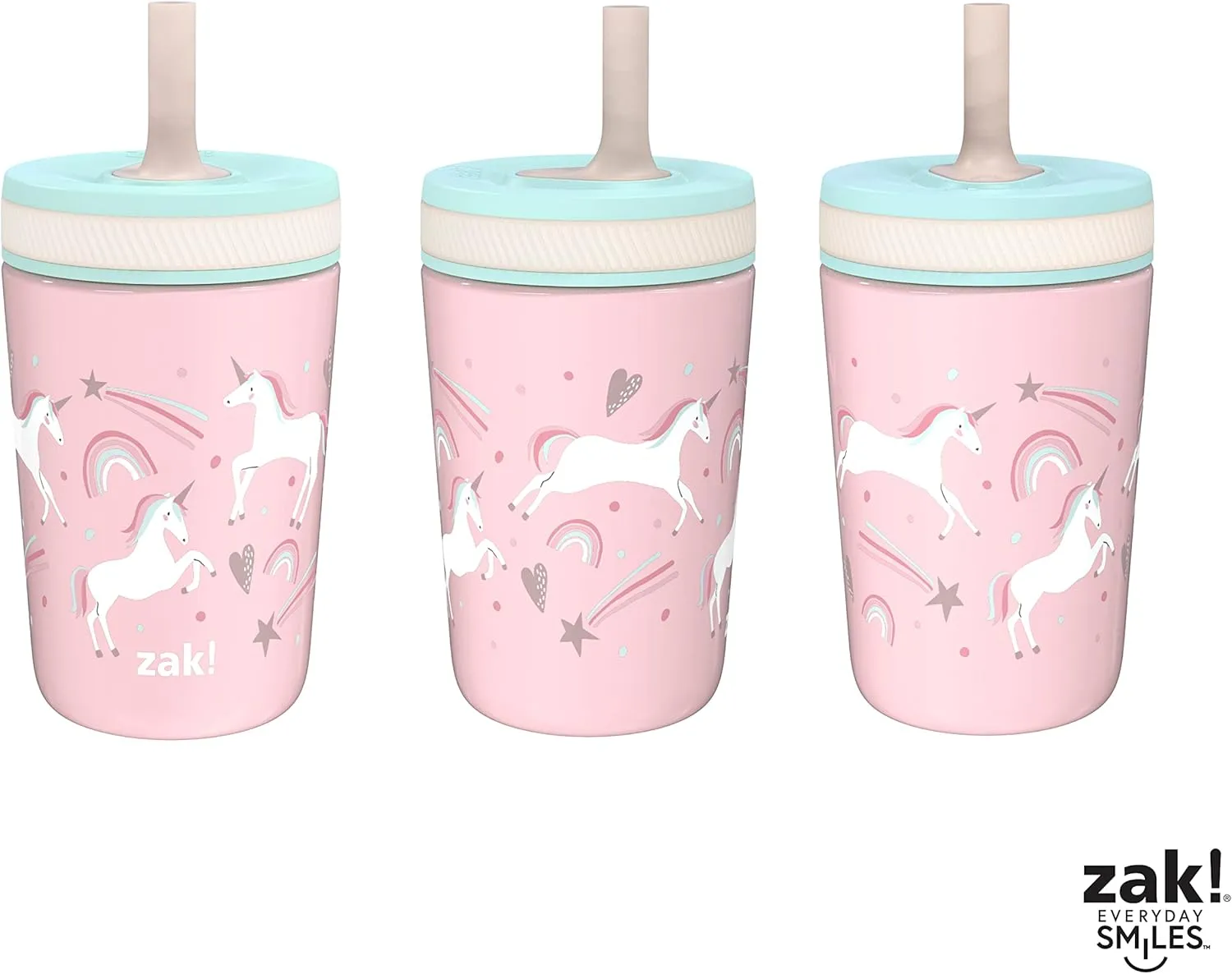 Zak Designs Kelso Toddler Cups For Travel or At Home, 12oz Vacuum Insulated Stainless Steel Sippy Cup With Leak-Proof Design is Perfect For Kids (Fanciful Unicorn)