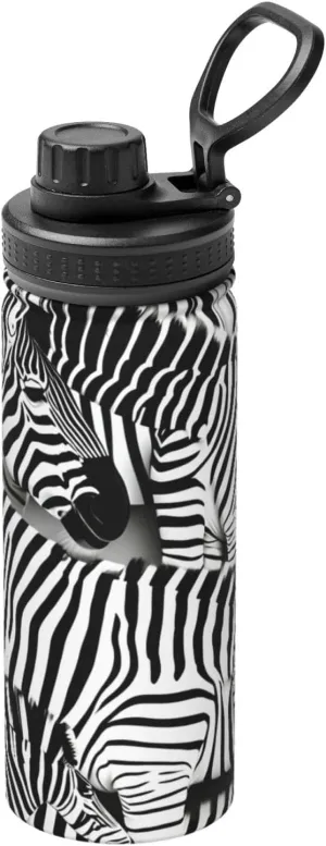 Zebra Sports Insulated Water Bottle - Premium 18 oz. Stainless Steel Hydration Bottle for Outdoor Enthusiasts