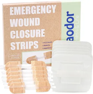 Zipstitch Emergency Wound Closure Device - FSA/HSA Eligible - Huaodor 6pk Laceration Closure Kit | Butterfly Strips Without Suture | Easy to Use