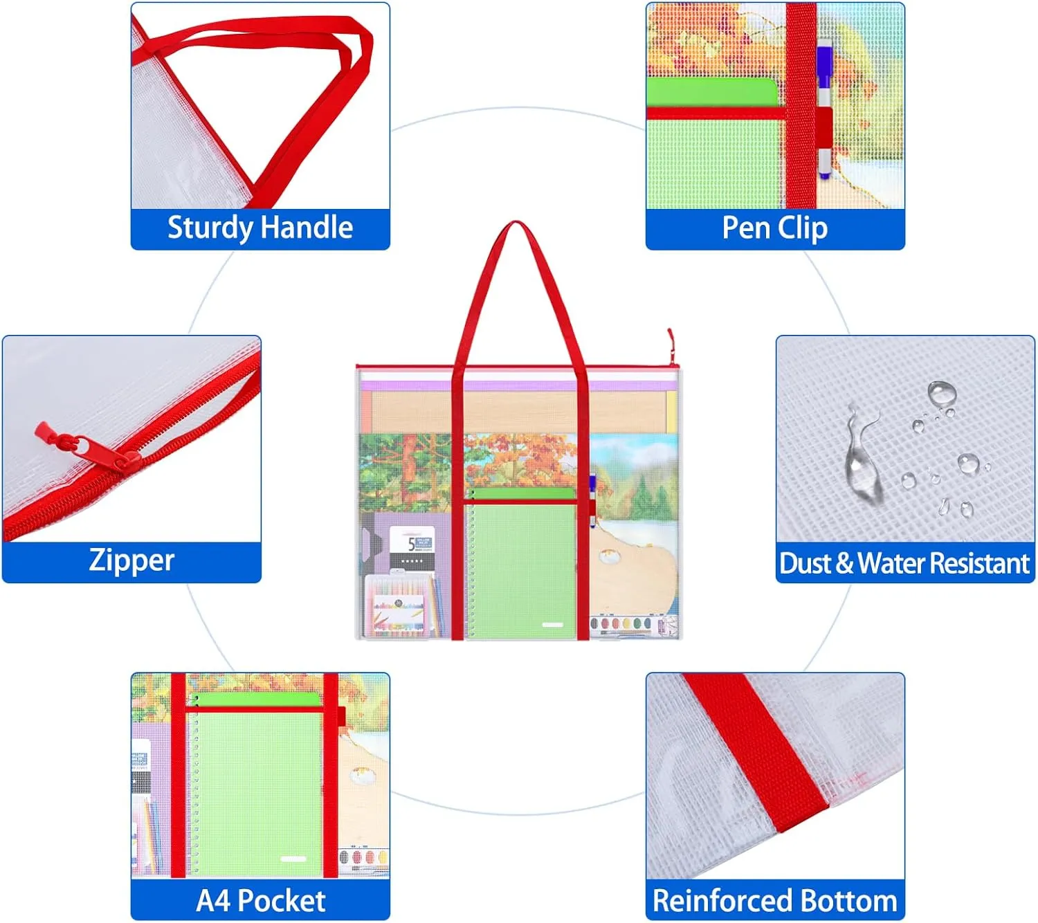 ZKOO Bulletin Board Poster Storage, Extra-Large Storage Chart Art Portfolio Bag 30 x 25 Inchs, Bulletin Board Sheet Organization for Bulletin Boards, Scrapbooks, Keepsake and Poster (30" X 25")