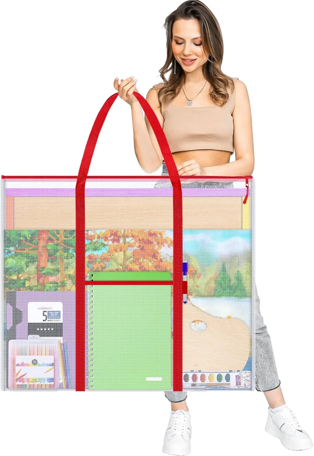 ZKOO Bulletin Board Poster Storage, Extra-Large Storage Chart Art Portfolio Bag 30 x 25 Inchs, Bulletin Board Sheet Organization for Bulletin Boards, Scrapbooks, Keepsake and Poster (30" X 25")