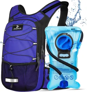 Zounich Hydration Backpack, Breathable Running Backpack with 3L Water Bladder, Large Capacity Hiking Rucksack Outdoors Hydration Bag Pack Perfect for Cycling Camping Fitness Climbing Fits Men & Women