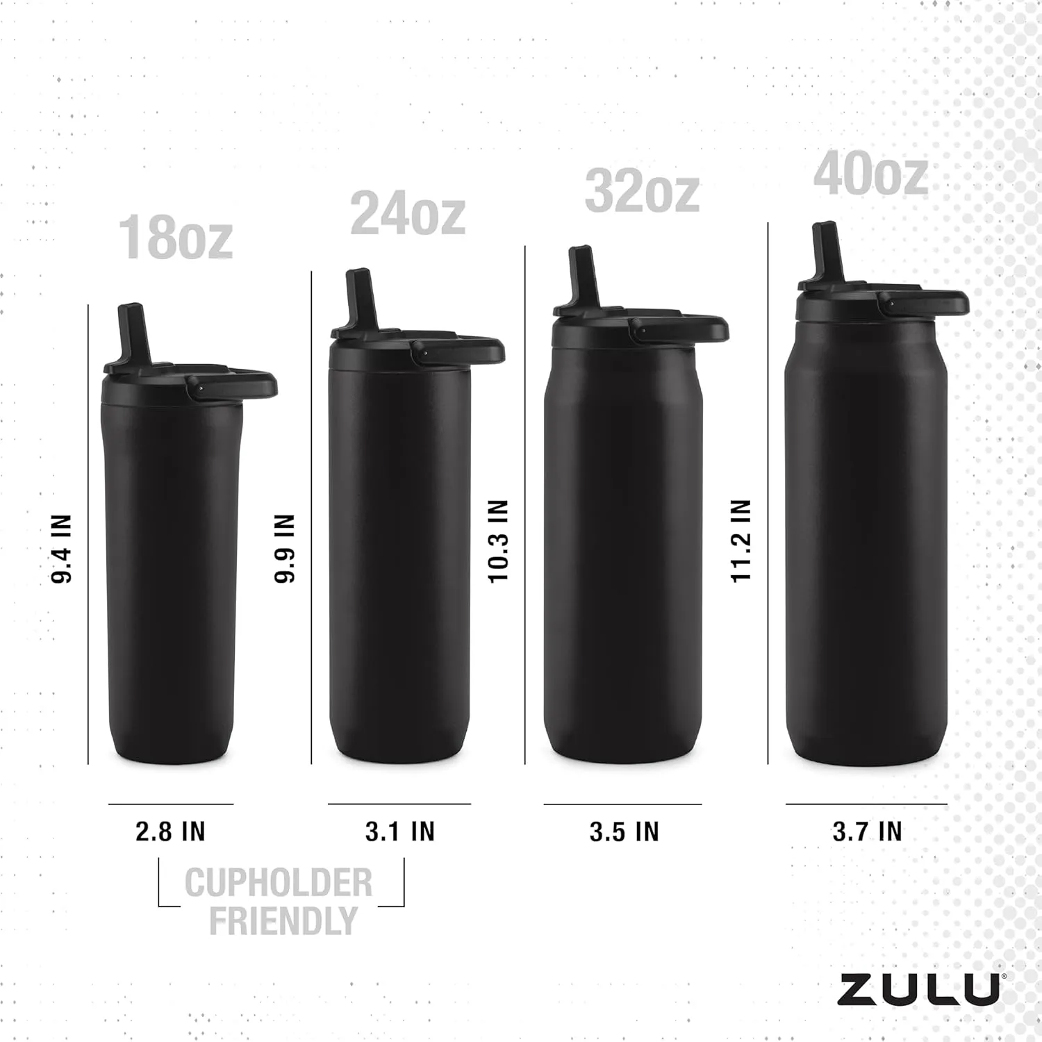 ZULU Base 18oz Kids Stainless Steel Water Bottle with 3 Lids- Straw, Chug, Twist | Double Walled and Vacuum Insulated Metal Thermos | Fits Car Cupholder, Built in Carry Loop, Dishwasher Safe, Navy