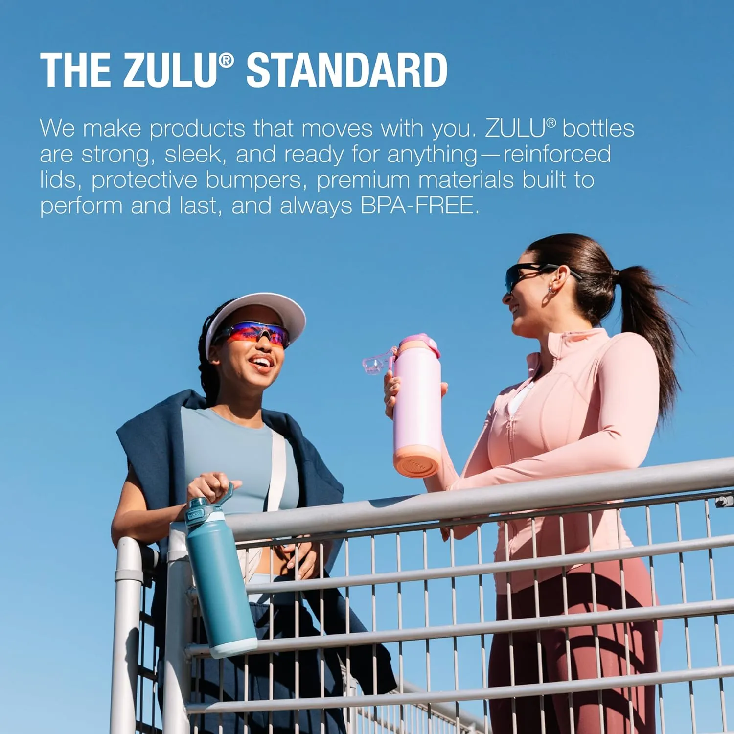 ZULU Powerfill Pro 24oz Stainless Steel Water Bottle with Quick Fill Lid, Triple Walled Vacuum Insulated Metal, Leak Proof Locking Lid, Sip and Chug, Reusable BPA Free, High Tide