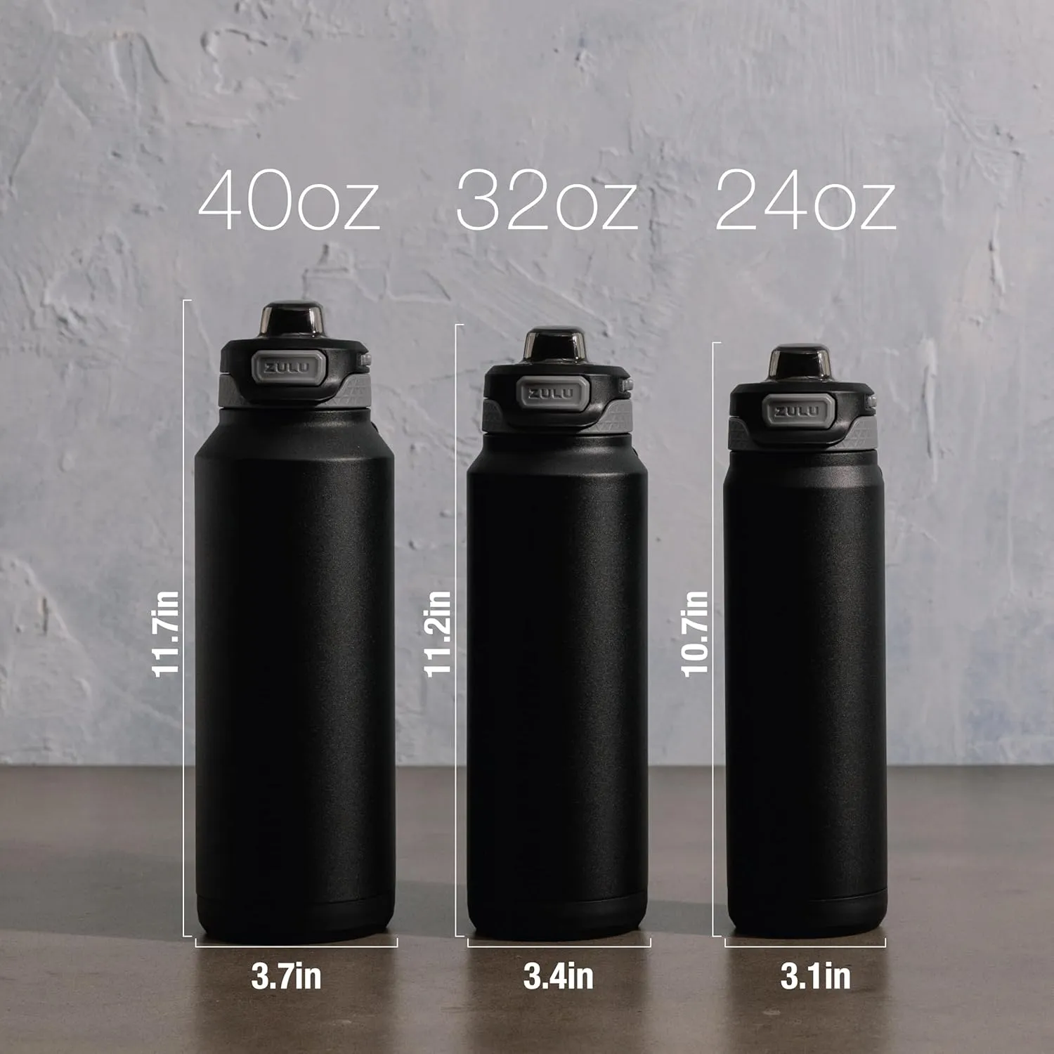 ZULU Powerfill Pro 40oz Stainless Steel Water Bottle with Quick Fill Lid, Triple Walled Vacuum Insulated Metal, Leak Proof Locking Lid, Sip and Chug, Reusable BPA Free, High Tide