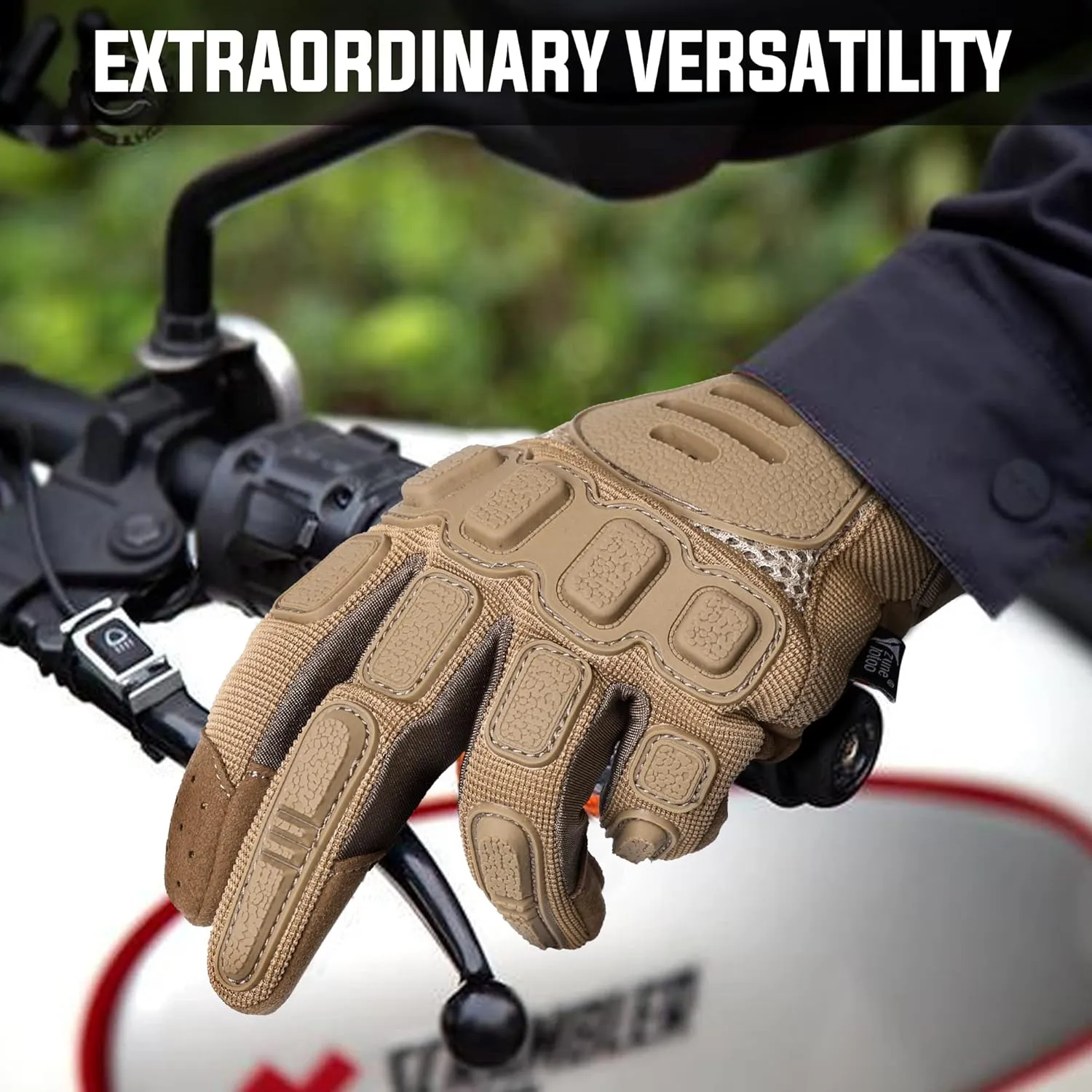 ZUNE LOTOO Touchscreen Tactical Gloves Men with TPR Finger Impact Protection & Palm Padded for Motorcycle Airsoft Paintball Range Work