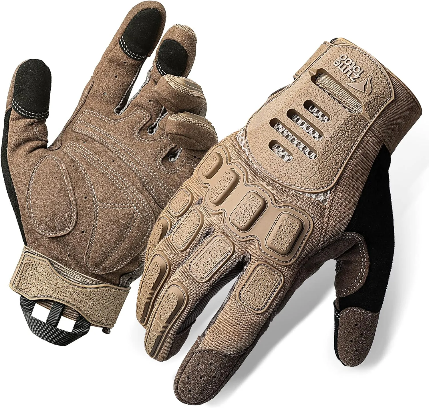 ZUNE LOTOO Touchscreen Tactical Gloves Men with TPR Finger Impact Protection & Palm Padded for Motorcycle Airsoft Paintball Range Work