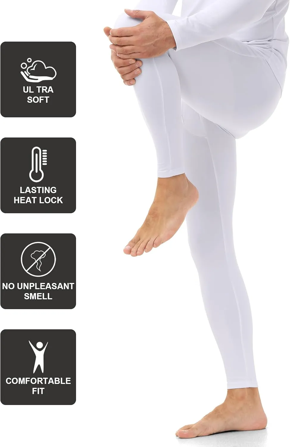ZUTY 3 Pack Men's Thermal Underwear Bottom Fleece Lined Pant Long Johns Leggings for Men Base Layer for Cold Weather
